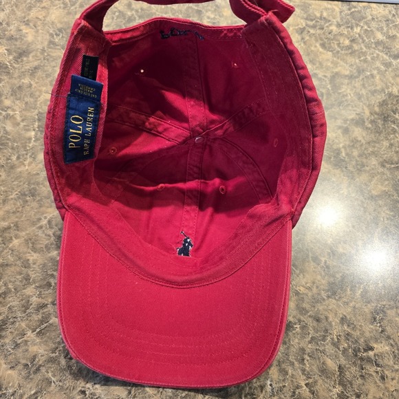 Polo Ralph Lauren‎ Hat Cap Youth Boys Strapback Red Low Profile Streetwear Logo - Picture 6 of 6
